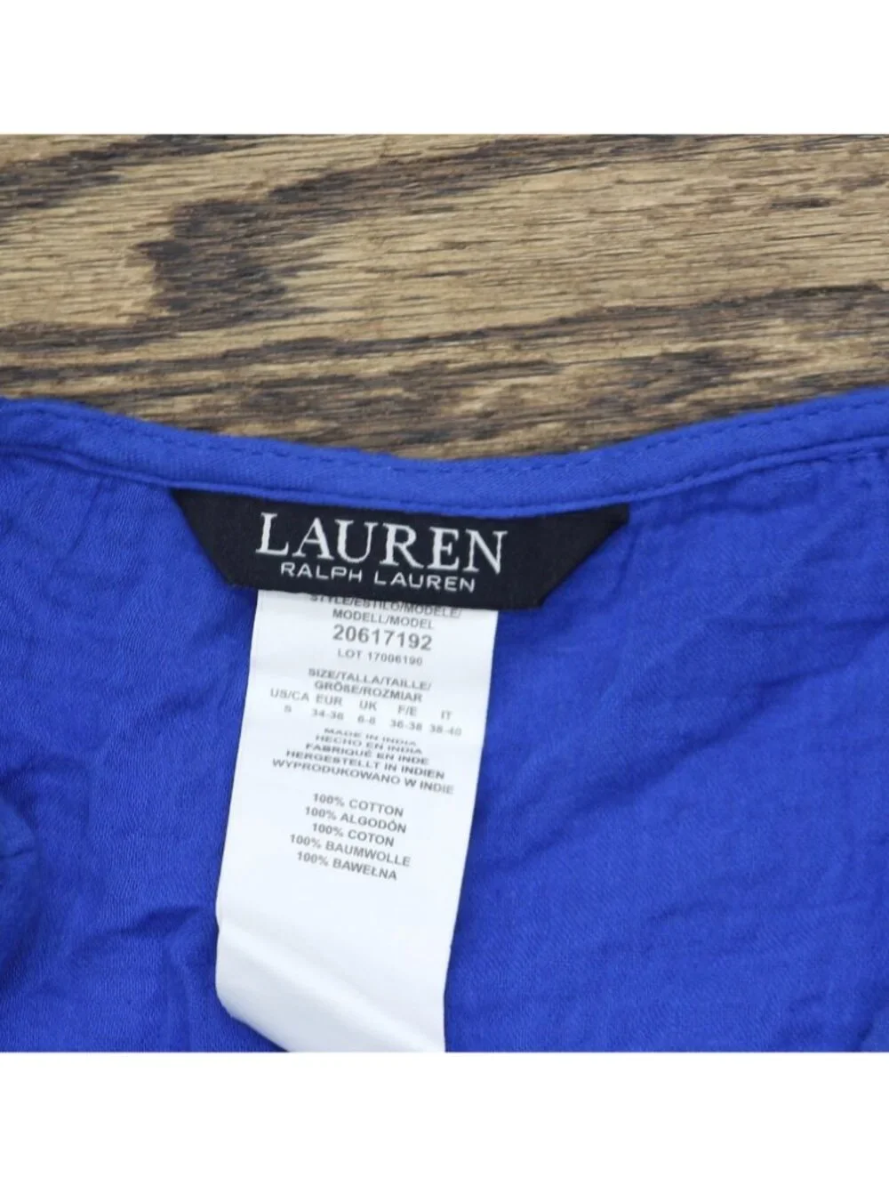 NEW Lauren Ralph Lauren Womens Top Woven Cover Up Swim 20617192 Blue Saturn S